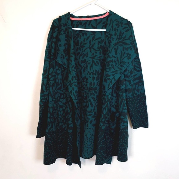 Green Long Open-Front Cardigan size L - Picture 1 of 4